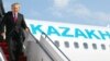 Kazakhstan - Kazakh President Nursultan Nazarbayev exits his airplane upon his arrival to Baku on October 2, 2009. Nazarbayev is on a working visit to Azerbaijan. AFP PHOTO / STR (Photo by STR / AFP)